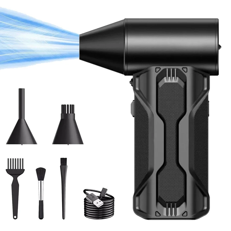 ABRU-New 160000RPM Car Electric Air Duster Mini Turbo Violent Fan With 3 Speeds Rechargeable Super Jet Dry Blower