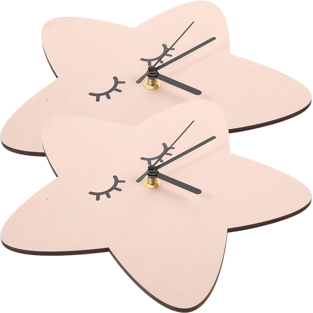 

2pcs Nordic Style Children's Wall Clock Cute Bedroom Living Room Silent Decor Modern Resin Wall Hanging Clock for Office