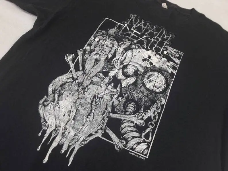 Reprinted 1991 Napalm Death Tour T-Shirt, grindcore band t-shirt TE4459