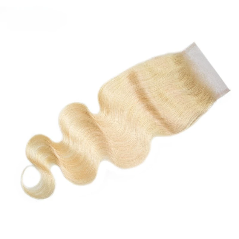 613 Blonde Body Wave 4x4 Lace Closure 10-22 Inch 150% Density Full End Pree Part Brazilian Virgin Hair Pre-Plucked