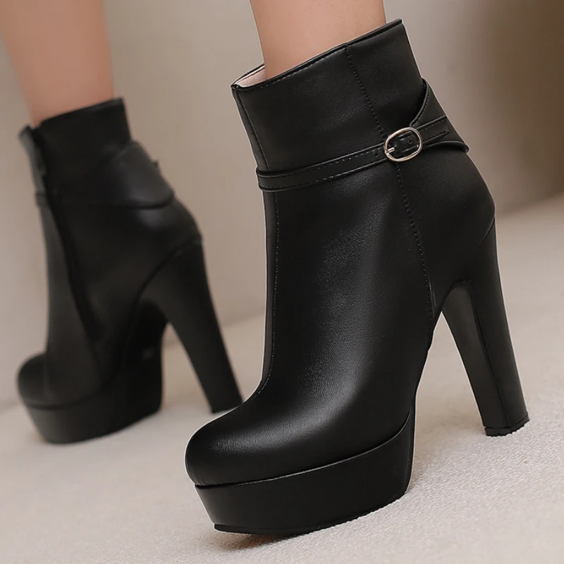 

Large Size 50 Women's Ankle Boots Winter Autumn Shoes 2025 Platform Yellow Red White Short Boot High Heels Footwear Shoes Ladies