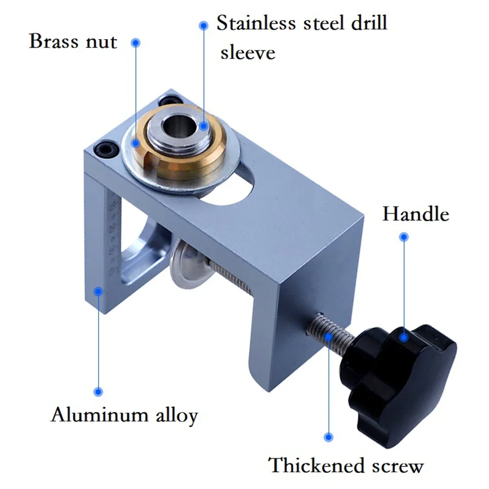 Imagem -05 - Dowel Drill Guide Jig Rebound Cabinet Wood Punching Locator Auxiliar de Conexão Hole Puncher Woodworking Tools mm 10 mm 12 mm