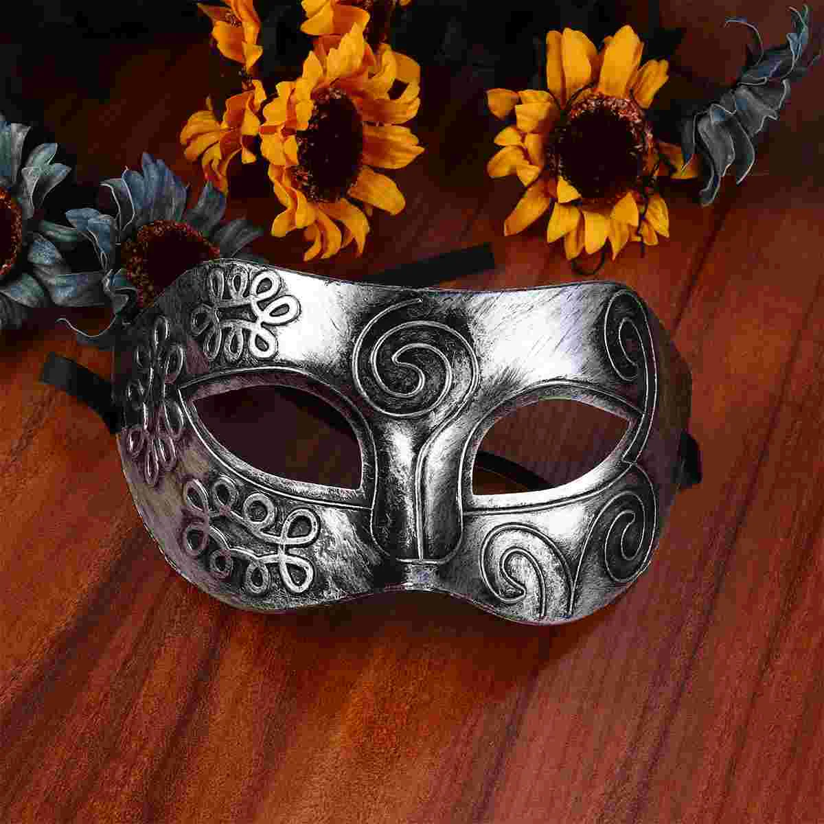 

4 Pcs Party Costume Halloween Mask Face Men and Women Gold Masquerade Masks Silver Man