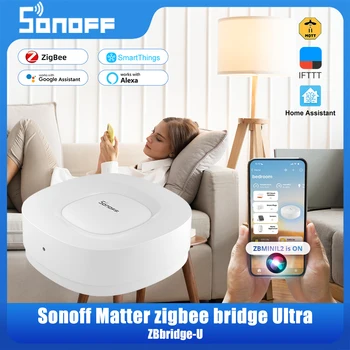 SONOFF 지그비 브리지 울트라 매터 브리지, 무선 유선 이더넷 연결, 최대 256 SONOFF 지그비 서브 디바이스, 지지대 홈킷