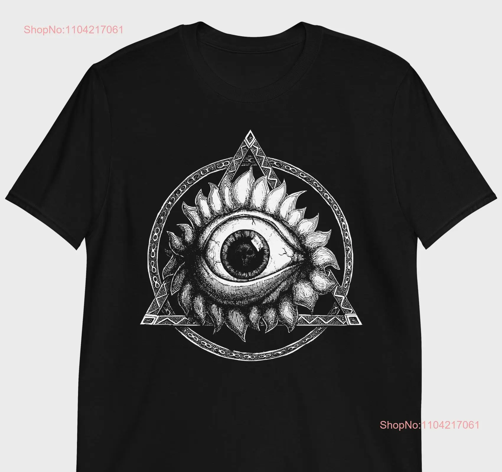 Weirdcore Eyeball Flower Petals T Shirt All Seeing Eye Skull long or short sleeves