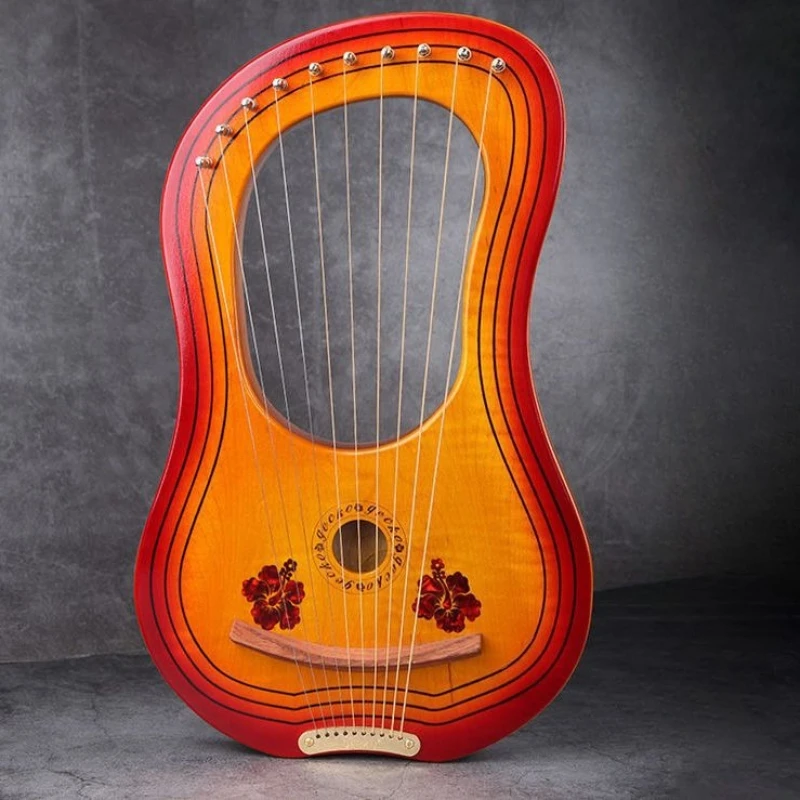 

10 String Lyre Harp Professional Children Beginners Harp Sound Healing Adults Portable Harps Wooden Stringed Musical Instruments