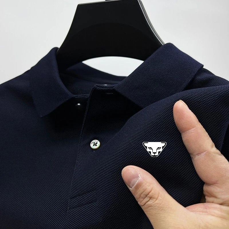 Men's Summer High-End Printed Golf Polo Shirt with Collar, Solid Color, Breathable, Office Casual, High-Quality Men's Clothing - view 5