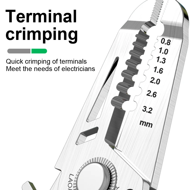 8-in-1 Multi-Functional Wire Stripper Scissors Electricity Wire Stripper Pliers Cutting Cable With Electrical Measuring Pliers