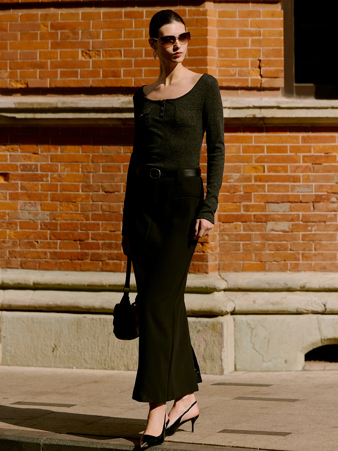 

Luna7xi Women's Long Sve Knitted T-irt V-Ne Thiened Slim Fit Inner Wear Base irt Top for Autumn Winter