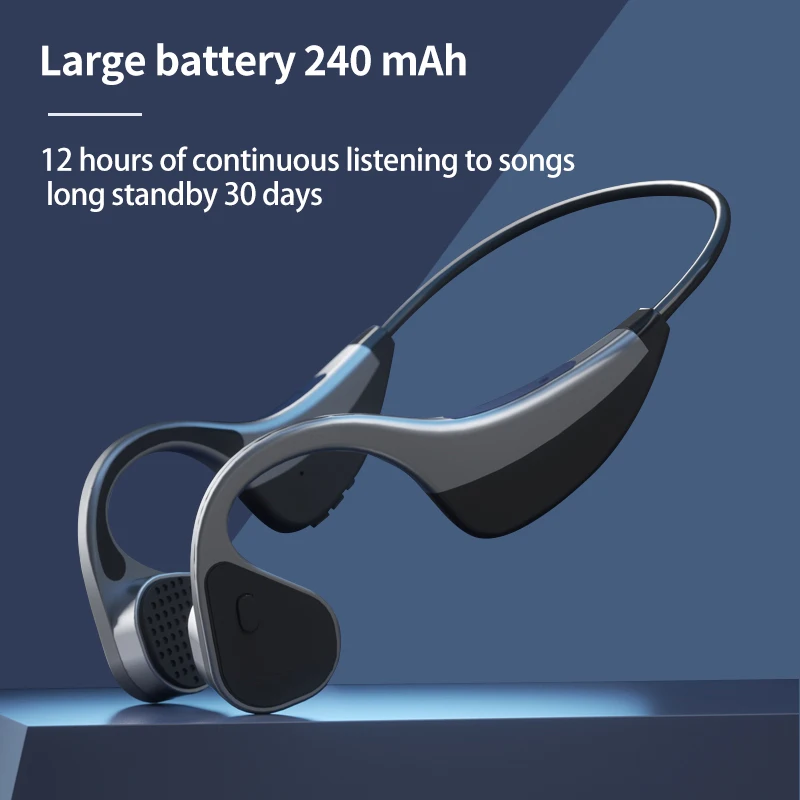 K8 Bone Conduction Premium Open Ear Wireless Sport Headphones TF Card With Microphones Sweatproof Waterproof