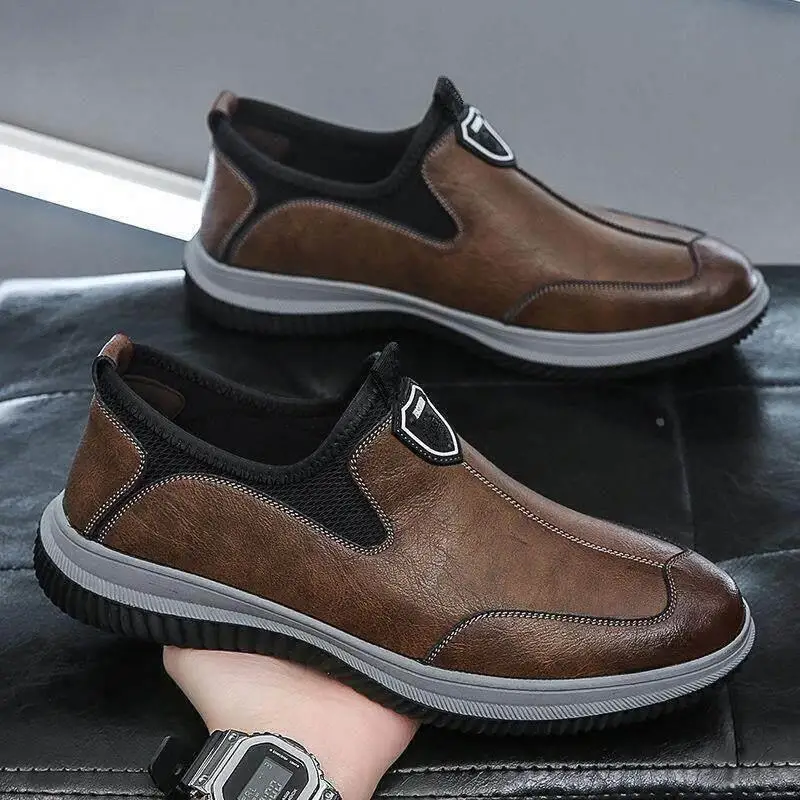 Men's Chef Shoes Waterproof Oil-resistant Wear-resistant Kitchen Work Shoes Thick Bottom Anti-slip Leather Surface Safety Shoes
