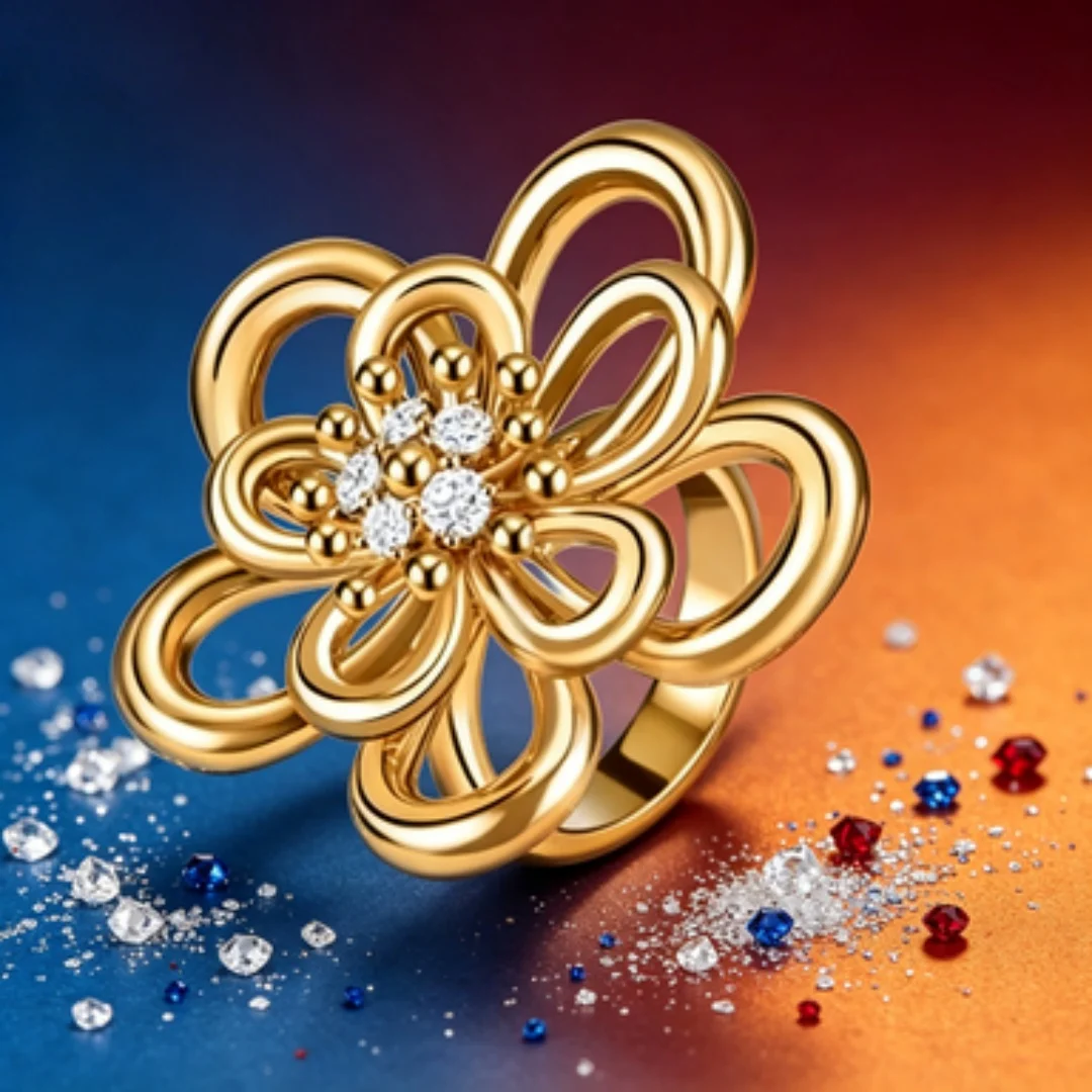 

Hot selling banquet accessories shimmer with diamond flower rings
