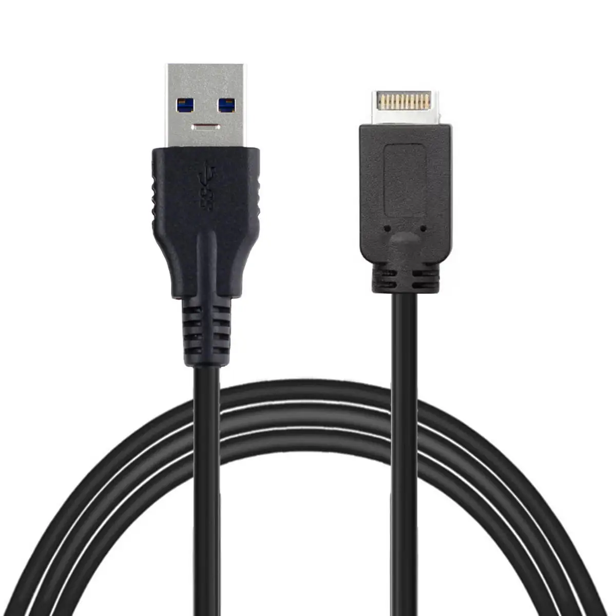 

USB 3.1 Front Panel Header to USB 3.0 Type-A Male Extension Data Cable Converter Cord 50cm Black