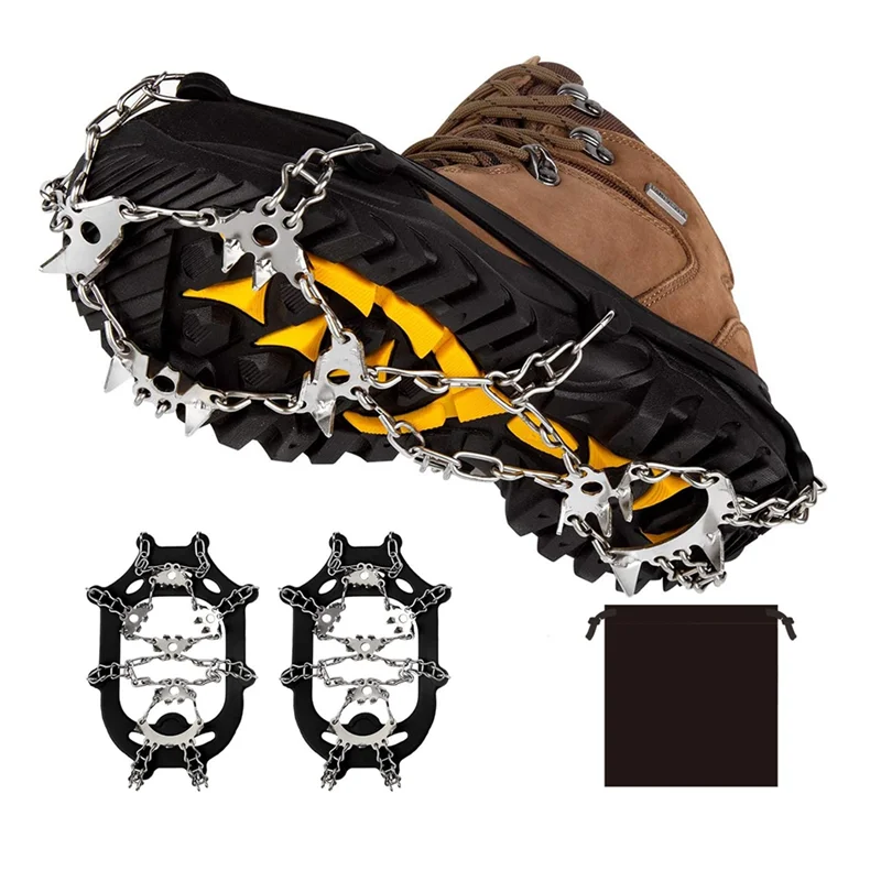 ABGR-28-Tooth 201 Edelstahl-Schuhüberzüge für den Außenbereich, Eis und Schnee, rutschfeste Krallen, geschweißte, rutschfeste Schuhüberzüge mit Eisgreifer