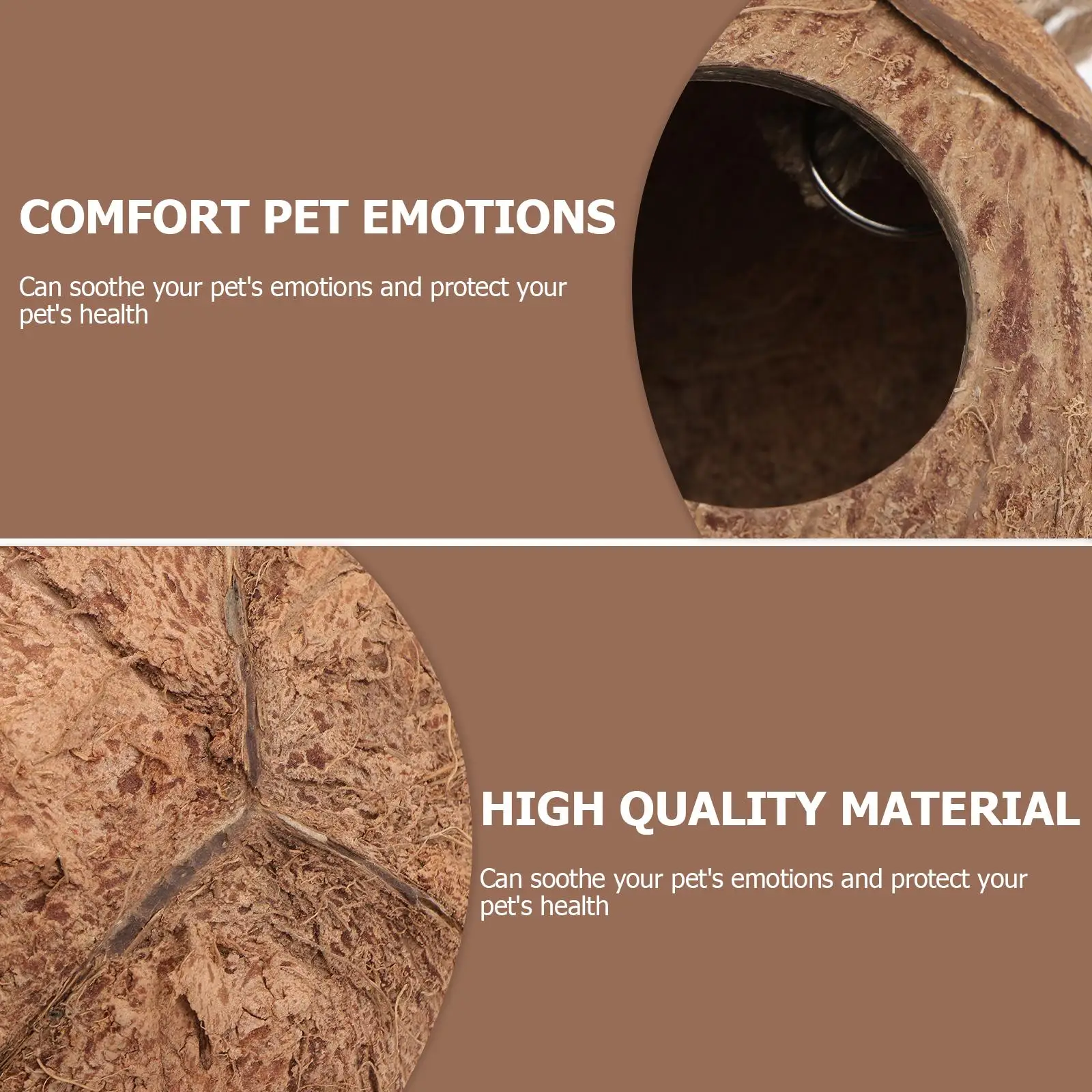 Coconut Shell Nest Vine Set Small Pet Toy Hanging Hide Sleeping Bed Artificial Lizard House Reptiles Supply Shelter