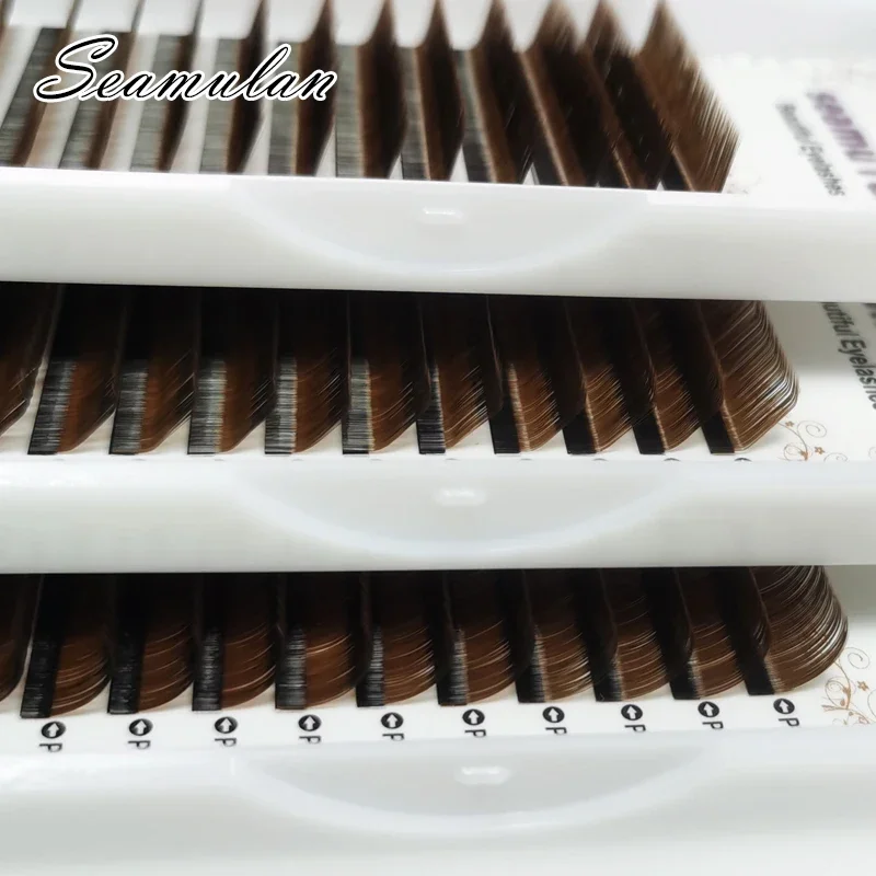 12Rows Faux Individual Lashes Maquiagem Cilios For Professionals Brown Soft Eyelash Extension L/M Eyelashes Maquiagem Colorful