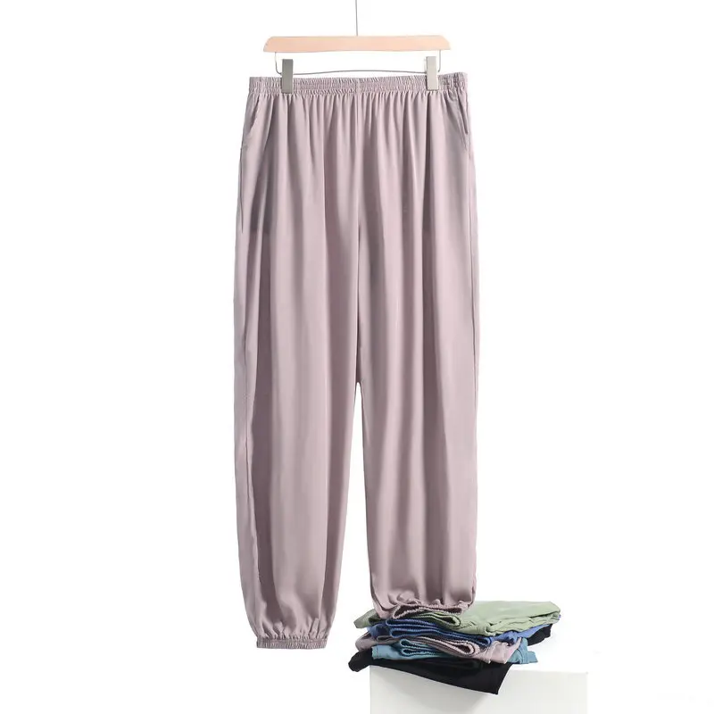 Calça larga de pijama masculina, calça roupa de pijama, calça caseira, primavera, verão