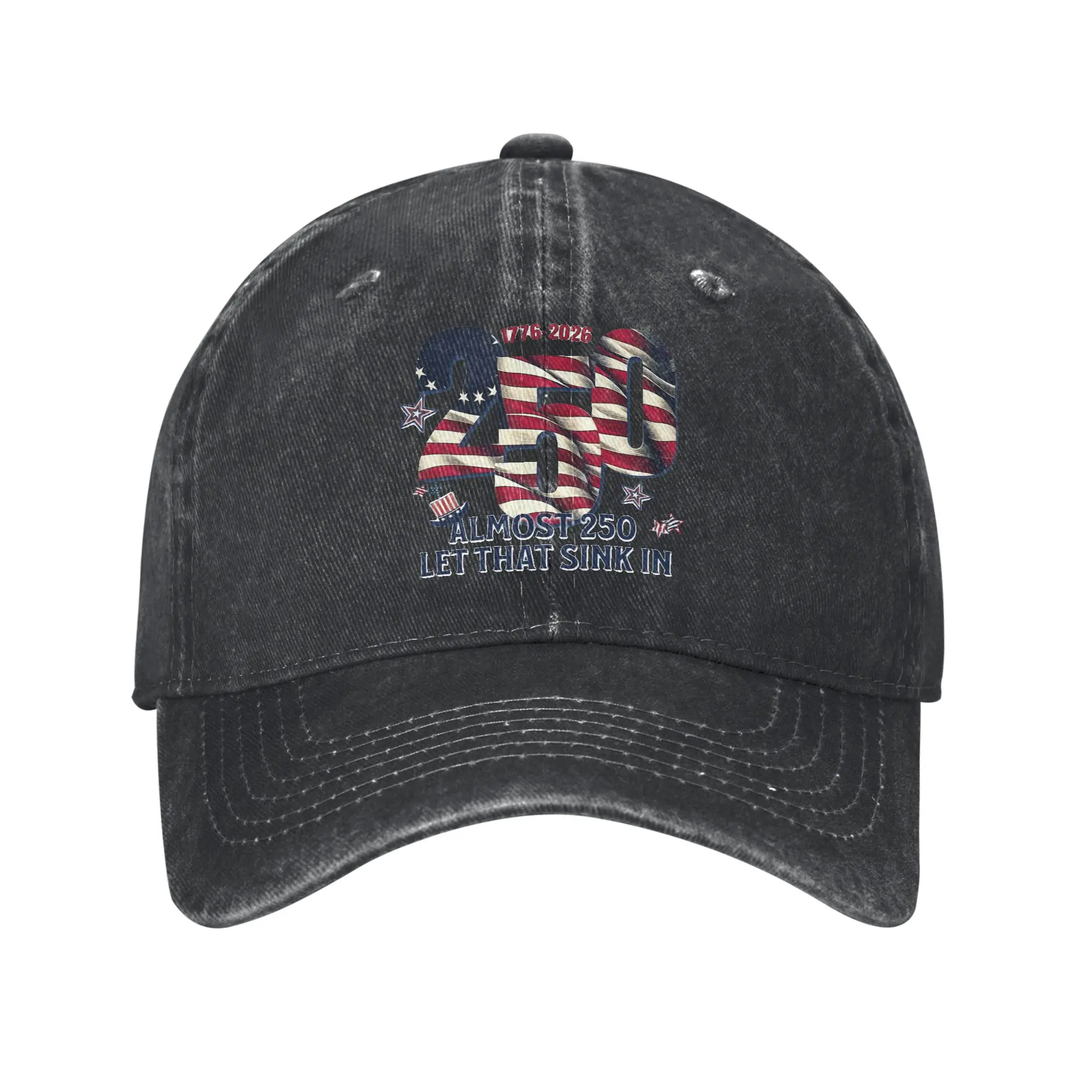 Celebrate Our Independence USA 250th Unisex Baseball Cap  Distressed Washed Caps Hat Casual Outdoor Activities Gift Snapback Hat