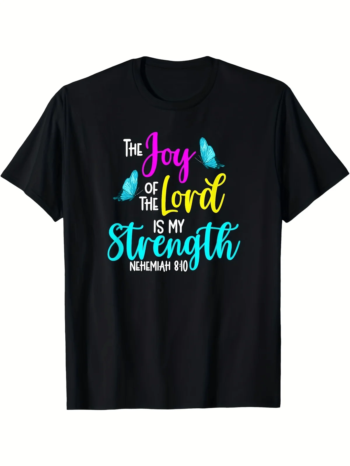 The Joy of The Lord Is My Strength Nehemiah 8 10 Christian TShirt 2026 Summer Casual TShirt for Men Short Sleeves Machine Washab