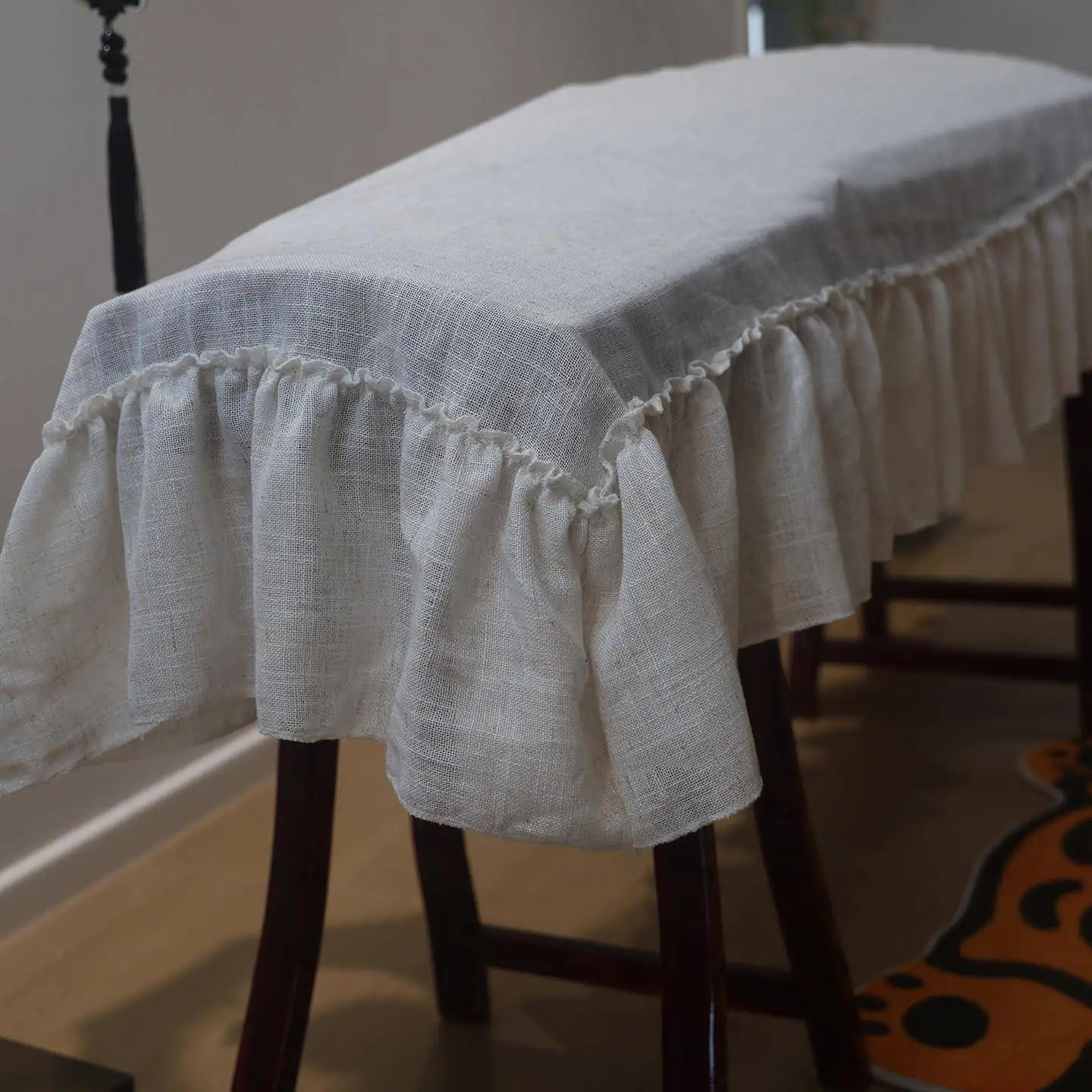 linen-feel-pure-color-simple-elegant-163cm-guzheng-cover-lace-craft-leaf-design-traditional-chinese-style-instrument-acc