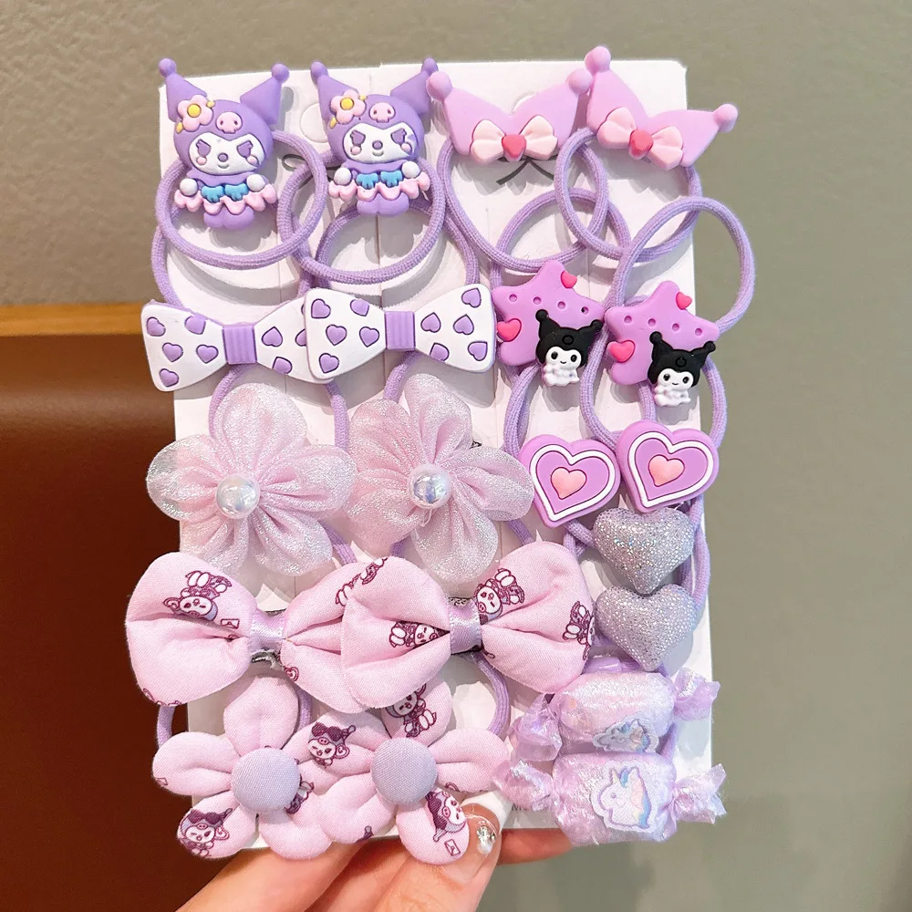 16/20 قطعة مجموعة دبوس الشعر Kawaii Kuromi إكسسوارات الشعر عصابة رأس كرتونية أنيمي للفتيات هدايا للأطفال