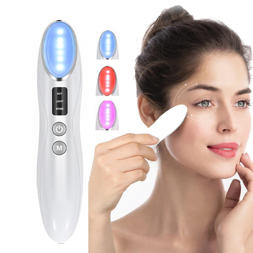 Electric Eye Massager Heating Vibration Massage Lighten Dark Circles Eyes Bags Red Light Therapy Eye Lifting Massager Skin Care