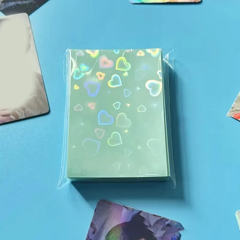 50PCS Heart Sleeves Color Kpop Popcorn Sleeves Photo Card Sleeve Photocard Holder Photo Card Packaging BQ01