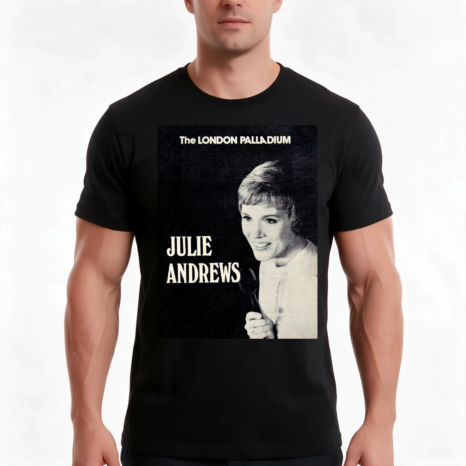Julie Andrews Concert Poster T-Shirt Summer Casual Cotton Tee Oversized Streetwear Tops Vintage Graphic Print 100% Cotton