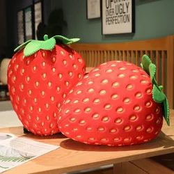 35cm Lifelike Strawberry Plush Toy Simulation Strawberry Pillow Soft Filled Fruit Sofa Cushion Home Decor Gift for Girlfriend