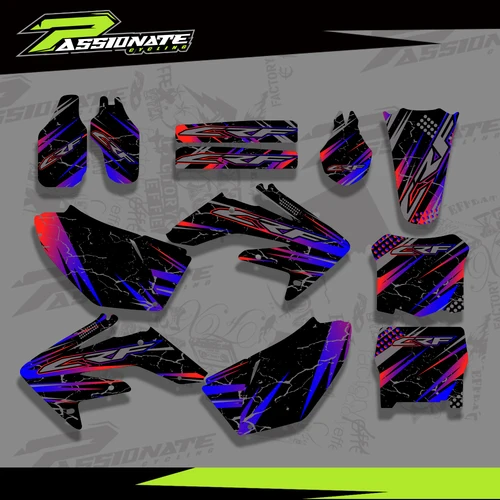 Imagen 1 del producto Kits de pegatinas de calcomanías de fondos de gráficos de equipo personalizados para Honda CRF250 CRF250R CRF 250 250R 2006 2007 2008 2009 personalizados