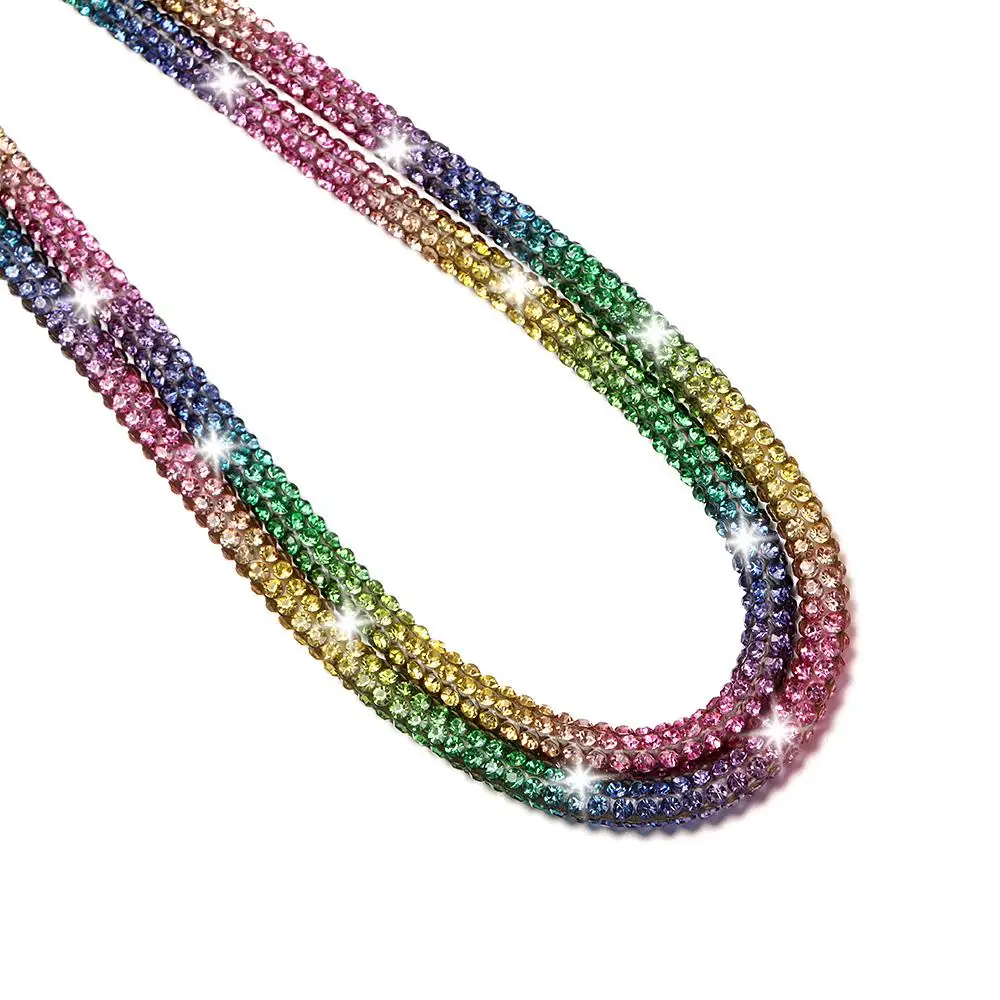 Fashion Bright Keychain Rhinestone Phone Lanyard Chain Straps Crystal Anti-lost Rope Hanging Cord