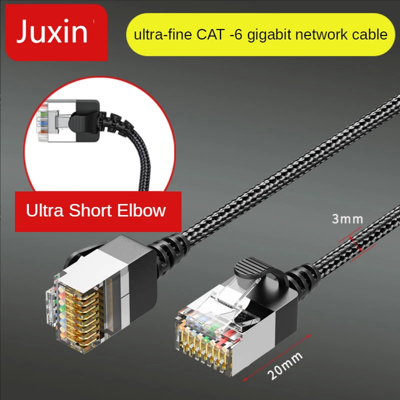 Nylon CAT6 Ethernet Patch Cable Ultra Thin 0.16 inch, High Speed CAT 6 RJ45 Ethernet Cable Thin Flexible and Light, for PC, Mac