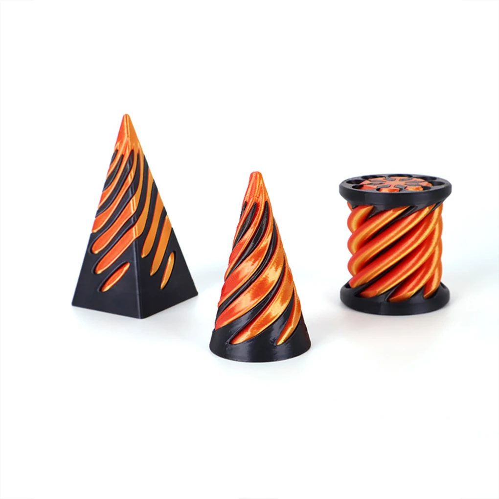 3D Printed Spiral Cone Toy Impossible Pyramid Fun Spiral Fidgets Toy Impossible Cone Mini Vortex Thread Illusion Children Toys