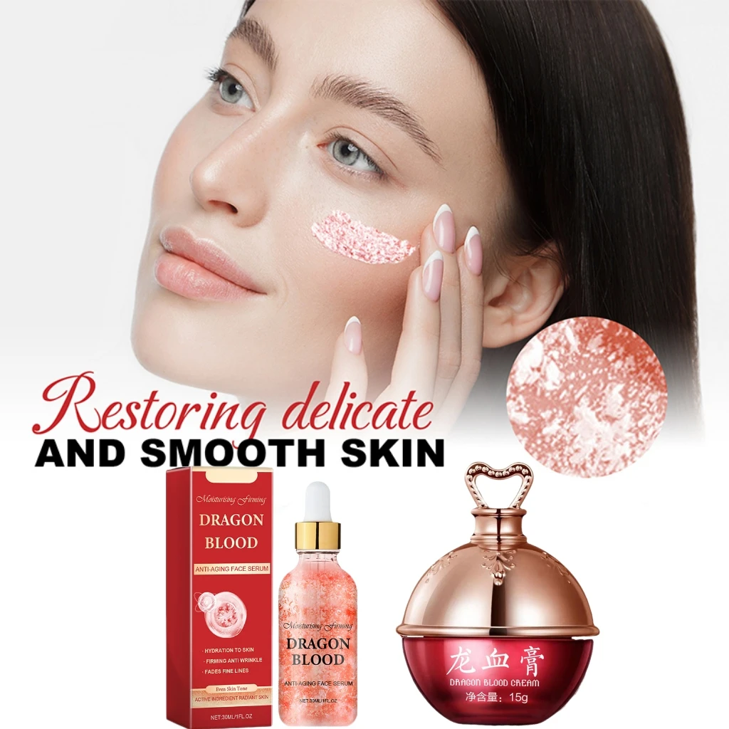 Dragon Blood Facial Care Serum And Cream Set Long-acting Anti-aging Essence Moisturizing Hydrating Anti-drying Facial Care Set