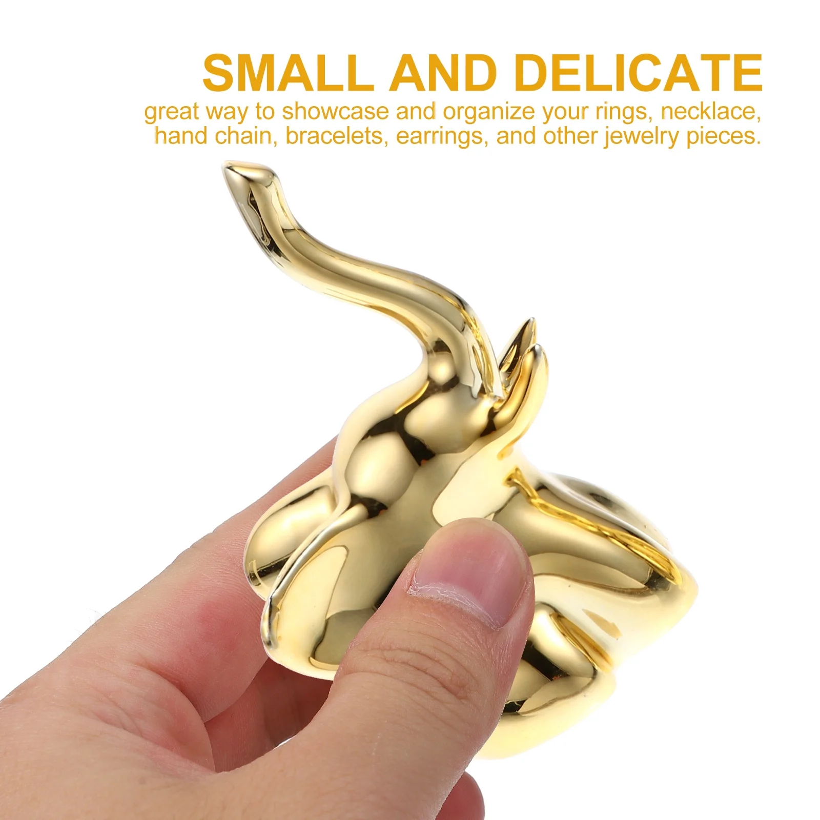 

1Set Elephant Ring Holder Gold Plated Jewelry Organizer Storage Rack Creative Home Decor Birthday Gift Ring Holder