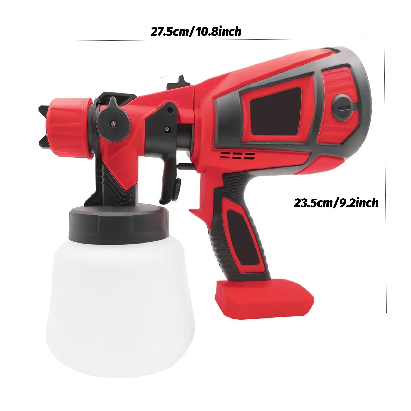 Cordless Paint Sprayer replace for Milwaukee M18 18V Battery, HVLP Spray Paint Gun 1000ML ONLY TOOL