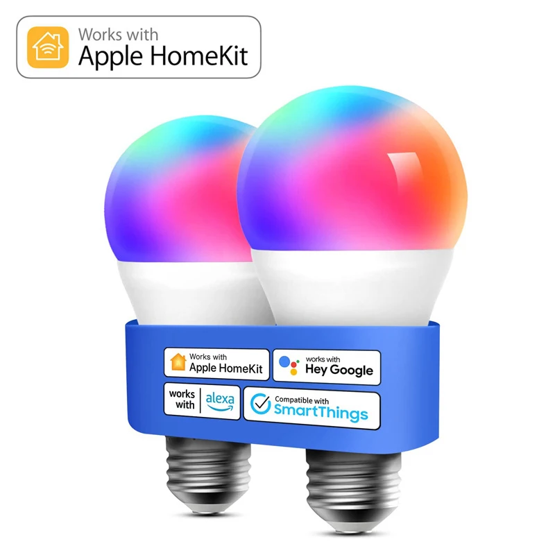 Smart Lamp Homekit Smart Light Tuya Wifi E27 B22 Smart Dimbare Lamp Rgbcw 110-240V Siri Voice-controle Wi-fi Slimme Bal Licht