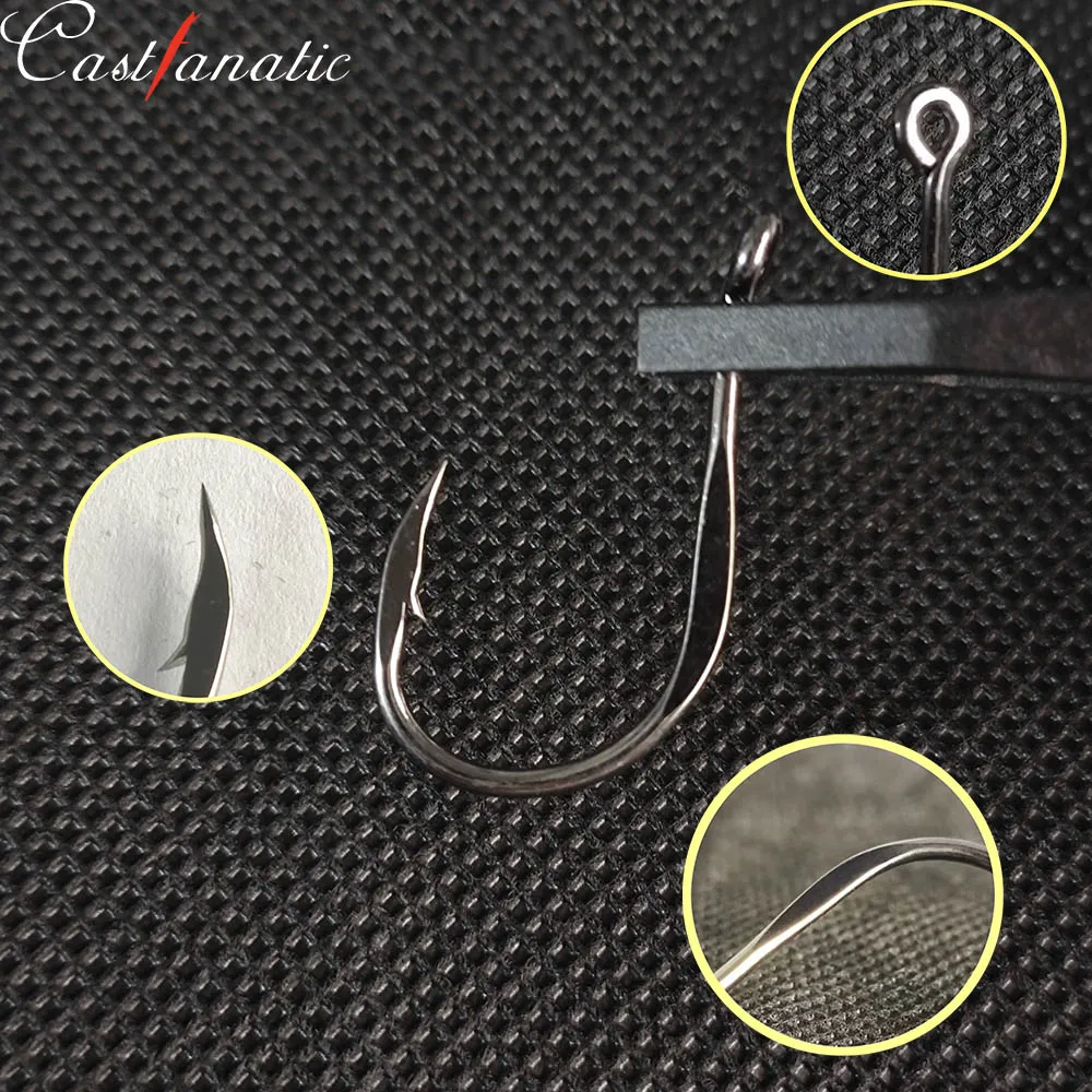 Anzuelos forjados Castfanatic CHINU – Acero carbono con púas para mar
