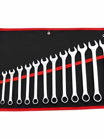 14-Pocket Tool Organizer Roll. Durable Wrench Storage Bag with Portable Handle. Perfect for Garage & Workshop Organization.