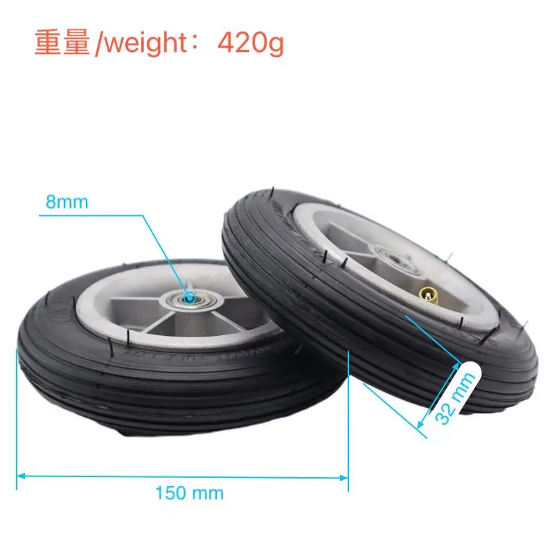 Electric scooter 6-inch pneumatic tires mini battery car inner and outer tires 6x1 1/4 whole wheel