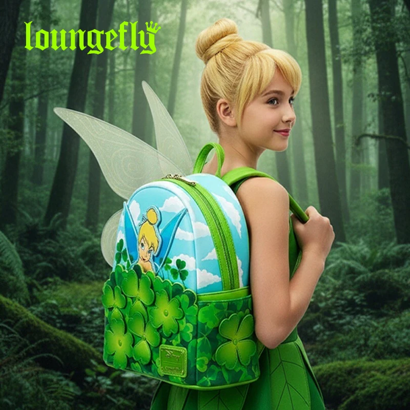 5 Styles Loungefly Women's Teal Tinkerbell Print Glow Clock Mini Backpack