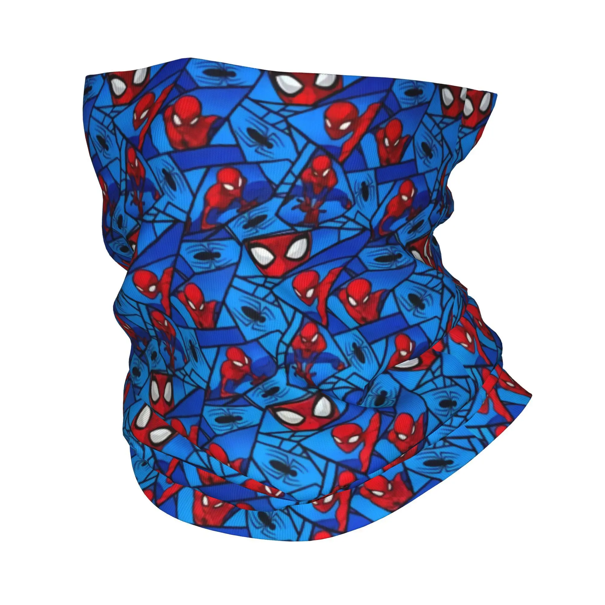 Custom Spider Man Face Neck Gaiter Women Men UV Protection Winter Superhero Bandana Scarf for Cycling