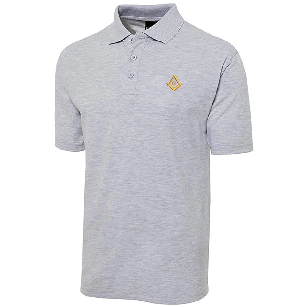 Lyprerazy Golf Ing Szabadkőműves Loggia embroidered Rövid távú Ingujj Pólóing shirts Klasszikus mű Hímzés men's Pólóing Ing