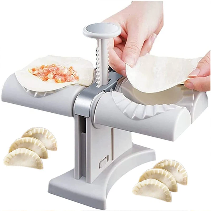 

Dumpling Maker Machine Double Head Press Automatic Dumpling Maker Mold DIY Empanadas Ravioli Mould Kitchen Gadget Accessories