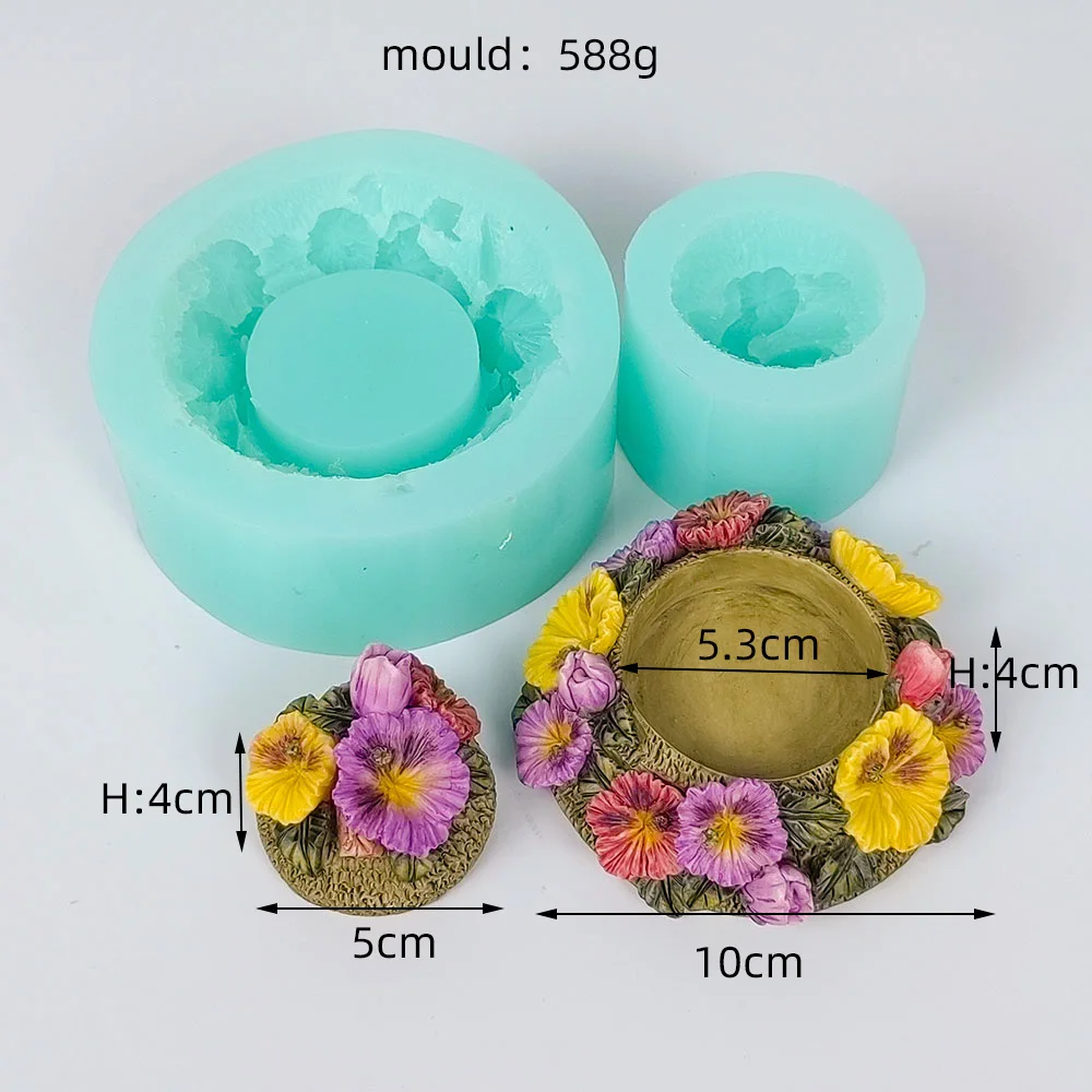 

Silicone Mold Flowers Candle Holder Candle Soap Molds 3D Violacornuta Candlestick Moulds Wedding Birthday Decor