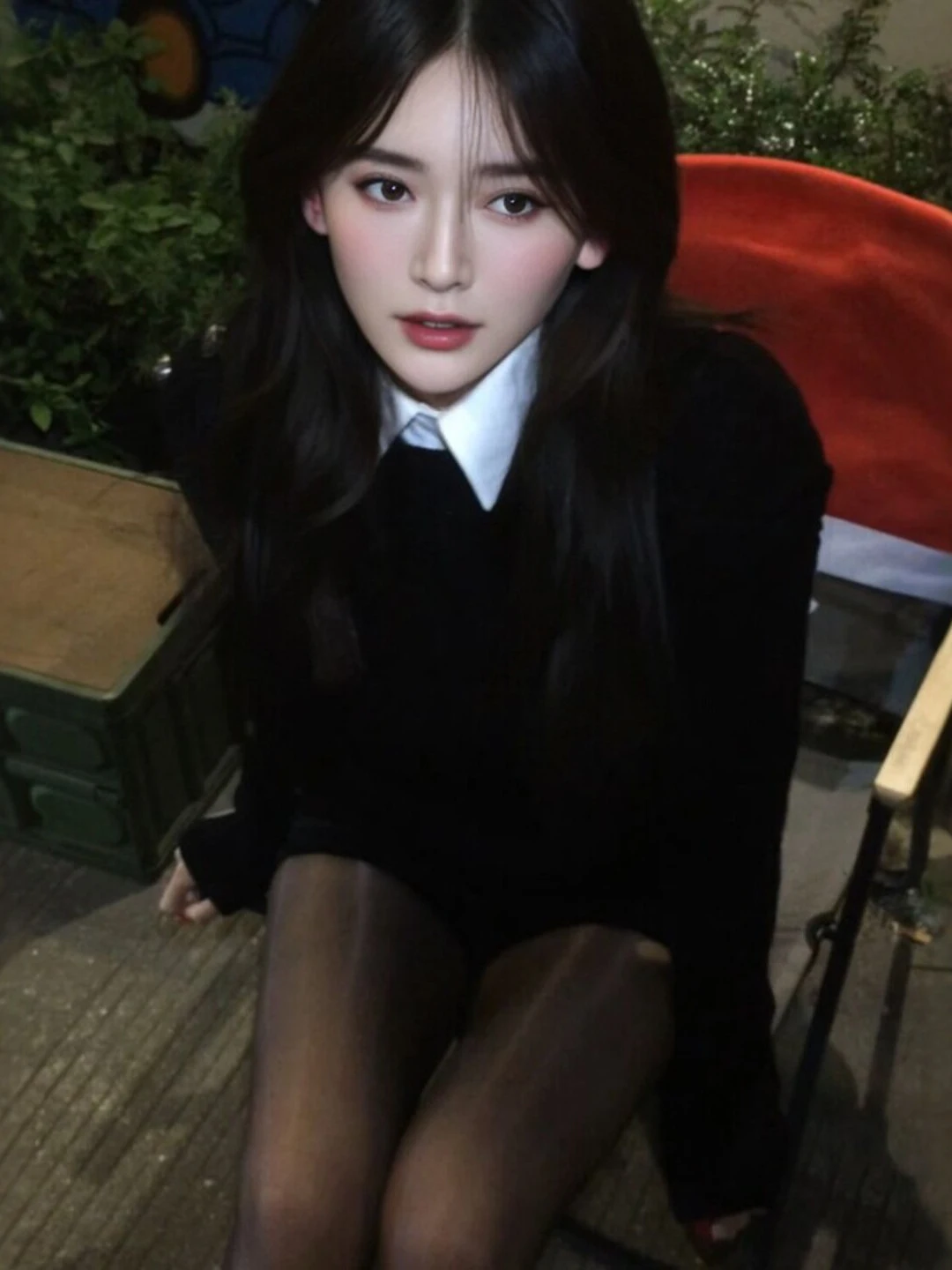 

Корейский стиль: Уникальный вязаный топ, модный, неповторимый, красивый, весна 2026, женский, приталенный, с длинным рукавом