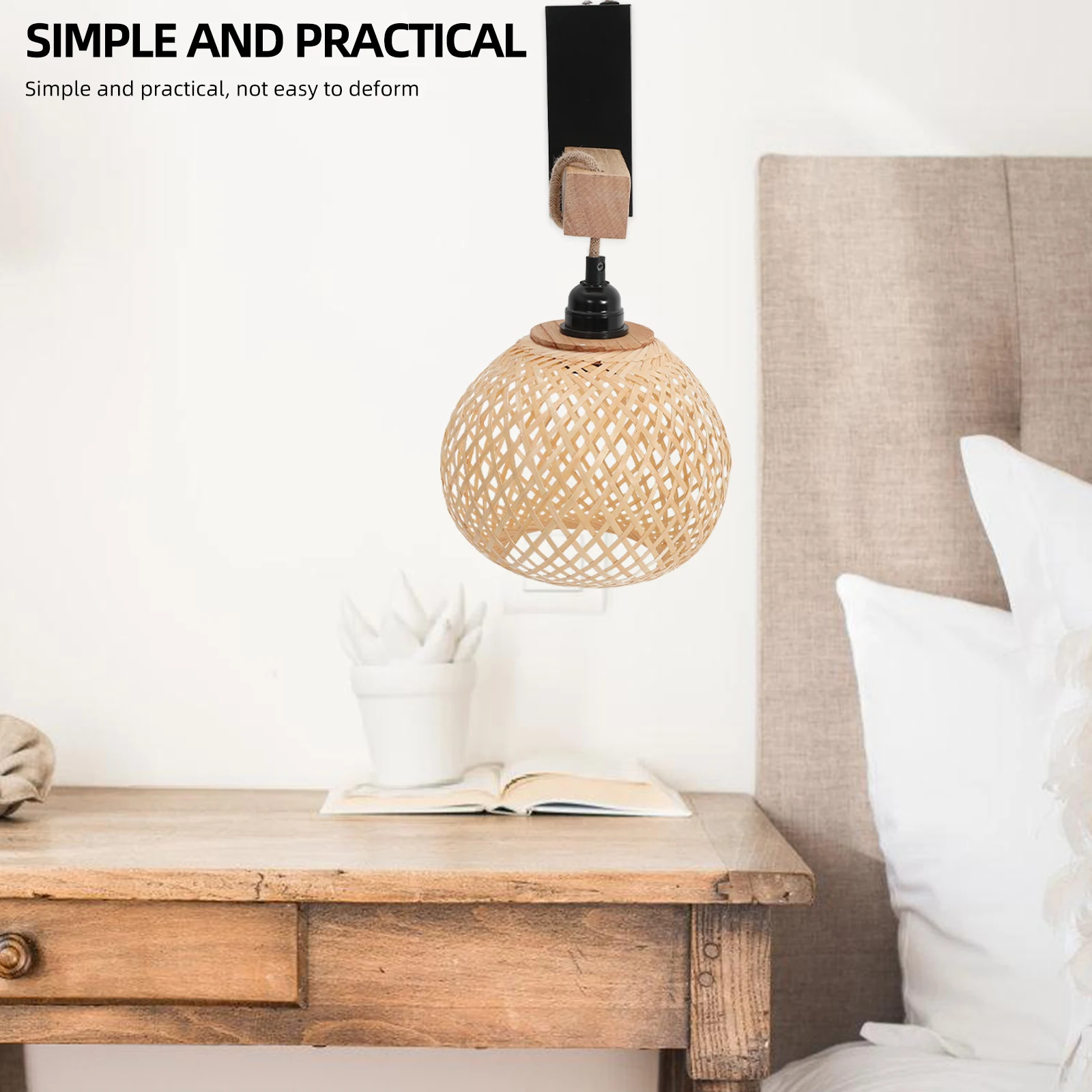 الروطان النسيج الحائط تركيب المصابيح أباجورة طلاء قاعدة سحب سلسلة شرفة الإضاءة الجدار مصباح تركيب المصابيح #6