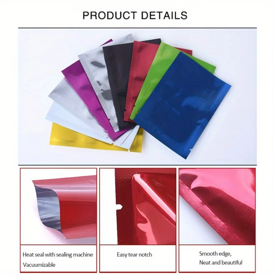 Matte Aluminized Flat Mylar Pouch Custom Print, Lightproof Heat Seal Mini Bag For Snack Cosmetic Jewelry Storage Pack