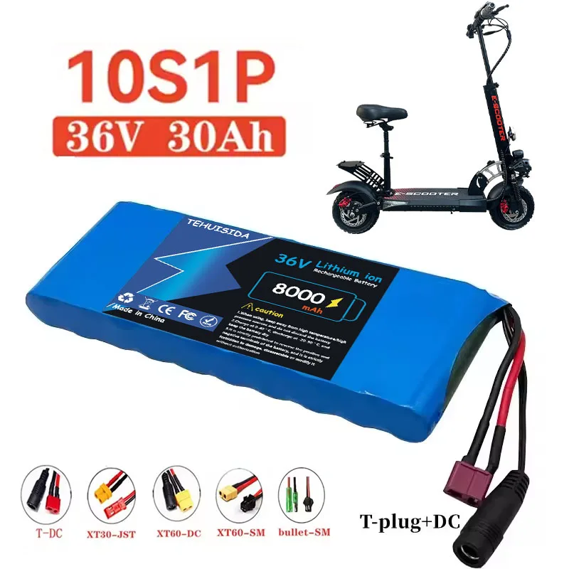 

Литий-ионный аккумулятор для электрического велосипеда, ремень для скейтборда, 36 В, 100% мАч, 10S1P, 8000, 20 А, BMS, 36 В, 8 Ач