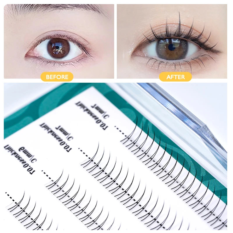 EASITENSION 200 clusters V-Type Bottom Eyelash Extension MIX（5/6/7mm） Natural Handmade False Eyelashes Lower lashes